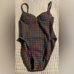 Colorful Textured One-Piece Swimsuit